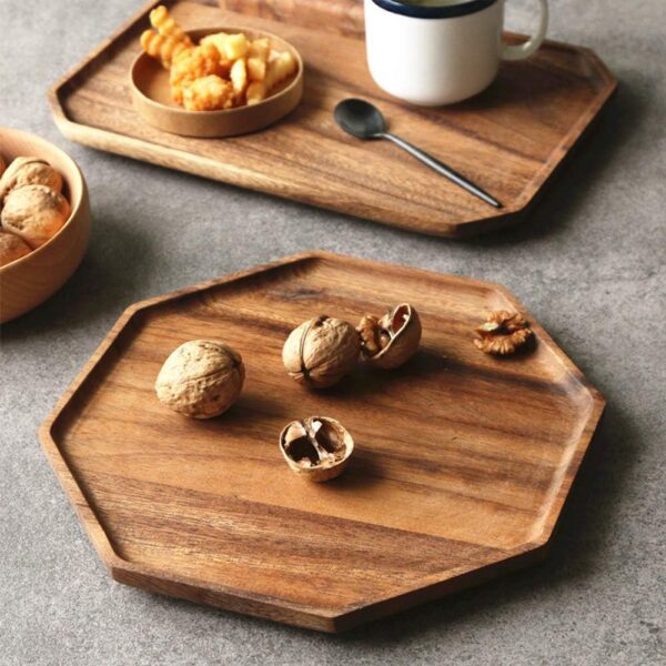 Acacia Wooden Trays Elegant Board Set 1