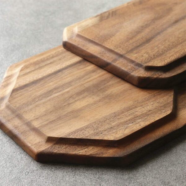 Acacia Wooden Trays Elegant Board Set 2