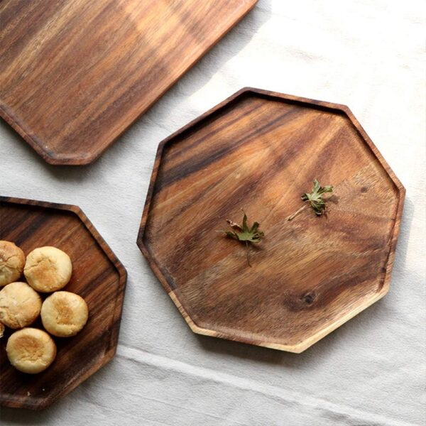 Acacia Wooden Trays Elegant Board Set 3