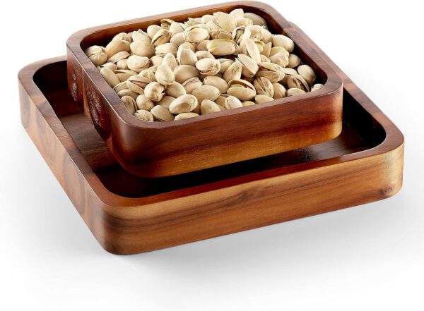 Dish Holder Wood Pistachio Snack Bowl 1