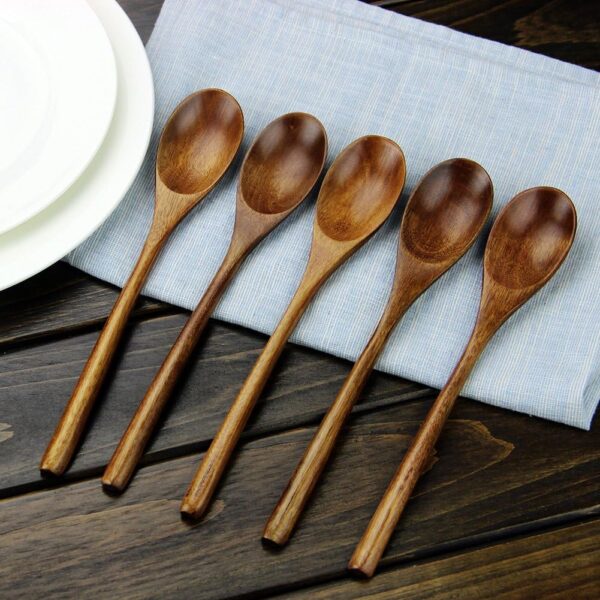 Durable Handmade Wooden Ladle Spoon Set 2