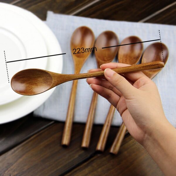 Durable Handmade Wooden Ladle Spoon Set 3