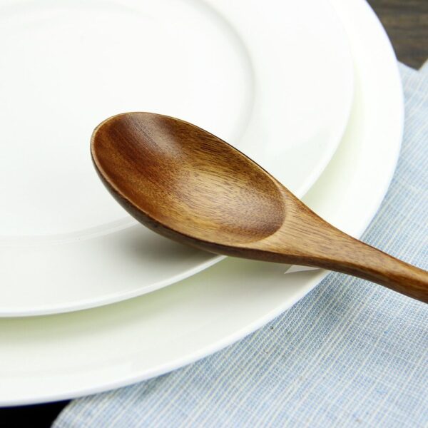 Durable Handmade Wooden Ladle Spoon Set 4