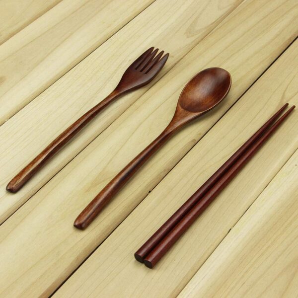 Durable Handmade Wooden Ladle Spoon Set 6