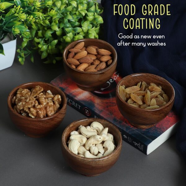 Durable Wooden Cooking Small Bowl Set 5