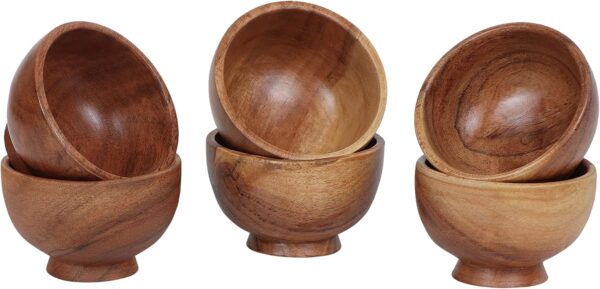 Durable Wooden Cooking Small Bowl Set 6