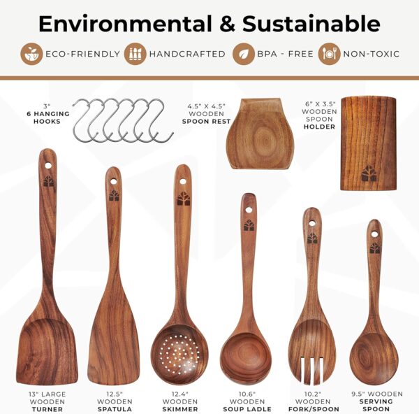 Durable Wooden Cooking Utensils Set 3