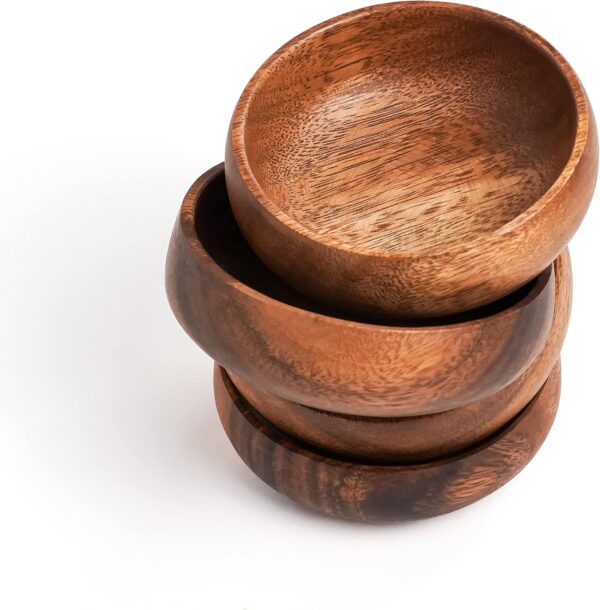 Hand Carved Set Small Wooden Bowls 1