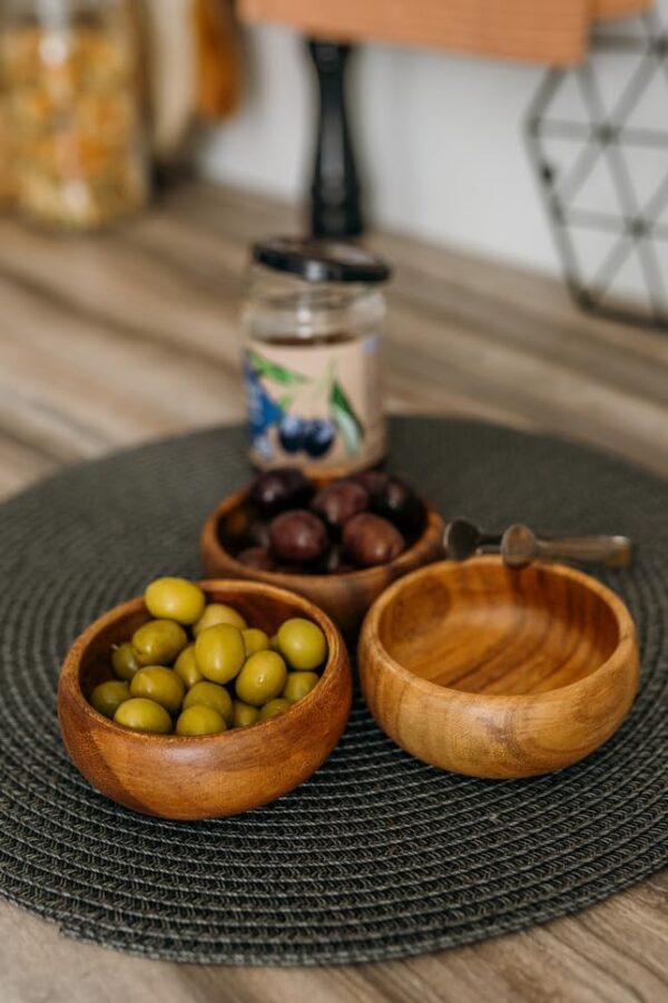 Hand Carved Set Small Wooden Bowls 5