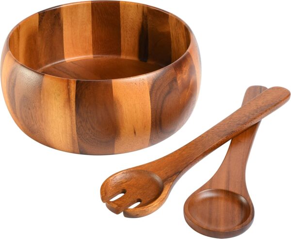 Salad Bowl Set Acacia Wood Design 3