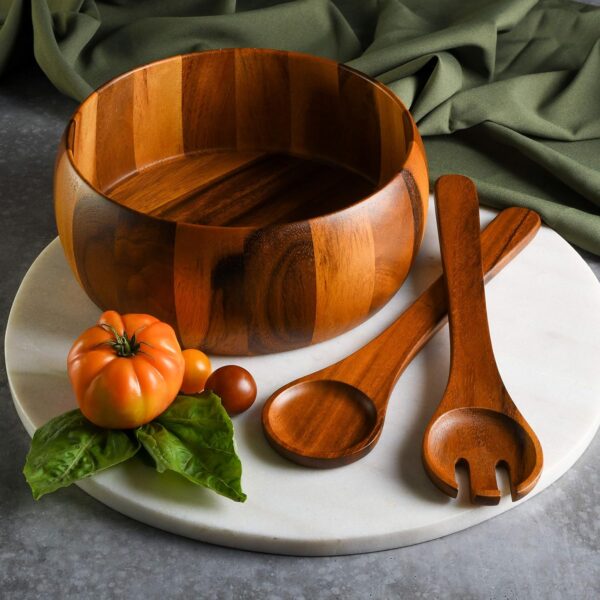 Salad Bowl Set Acacia Wood Design