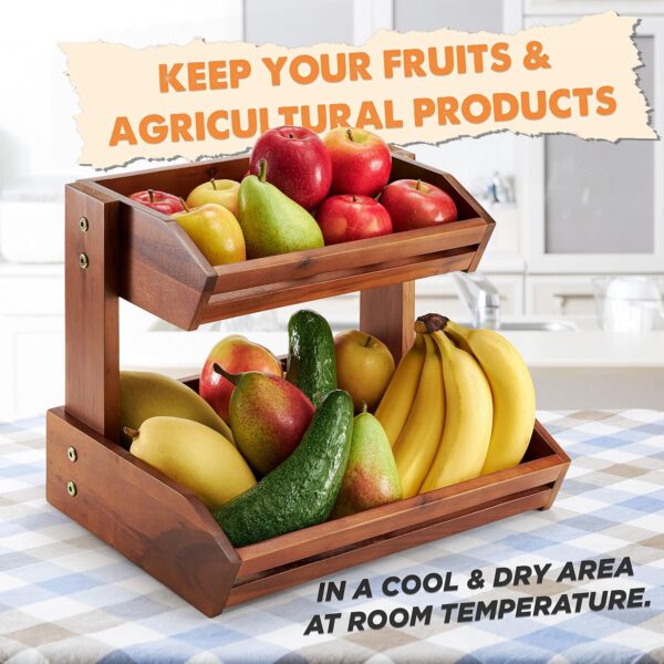 Spacious 2-Tier Wood Fruit Basket 4