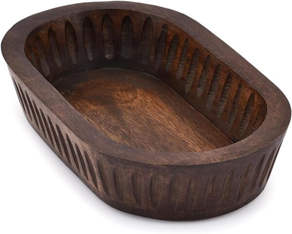 Table Centerpiece Decorative Long Wooden Bowl 1