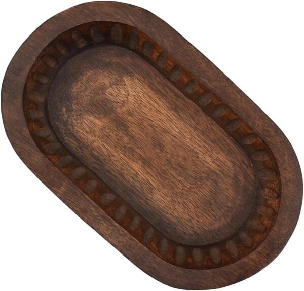 Table Centerpiece Decorative Long Wooden Bowl 4