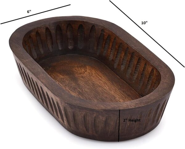 Table Centerpiece Decorative Long Wooden Bowl 5