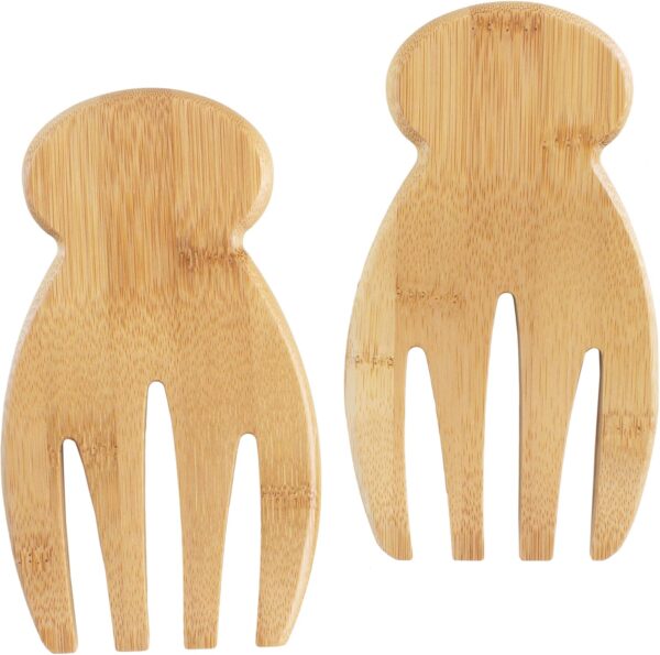 Wooden Salad Servers Ergonomic Hands Set 1