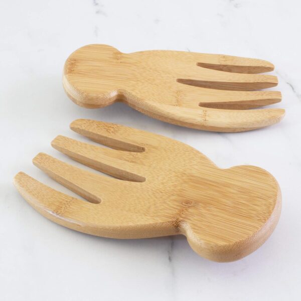 Wooden Salad Servers Ergonomic Hands Set